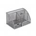 5 Star Office Desk Organiser Mesh Scratch Resistant with Non Marking Rubber Pads Silver