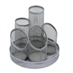 Cheap Stationery Supply of 5 Star Office Desk Tidy Wire Mesh Scratch Resistant Non-Marking Base 5 Compartment DiaxH: 160x140mm Slv 319620 Office Statationery