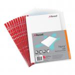 Rexel Nyrex Pocket Reinforced Red Strip Side-opening 85 Micron A4 Clear Ref 12253 [Pack of 25] 320270