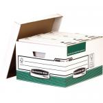 Bankers Box by Fellowes System Storage Box Foolscap White & Green FSC Ref 00791 [Box 10] 321160