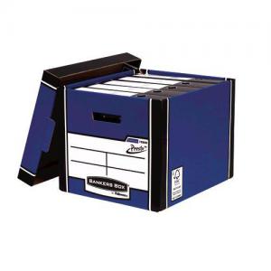 Image of Bankers Box Premium Storage Box Presto Tall Blue FSC Ref 7260602 Box