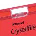 Rexel Crystalfile Extra Suspension File Polypropylene 15mm V-base Foolscap Red Ref 70629 [Pack 25] 321580