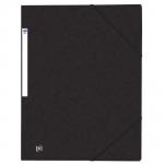 Oxford Elasticated 3-Flap Folder 450gsm Manilla A4 Black Ref 400114334 [Pack 10]  323151