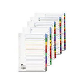 5 Star Office Index Jan-Dec Multipunched Reinforced Multicolour Tabs 160gsm A4 White Each Set 324062