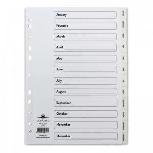 Concord Index Jan-Dec Polypropylene Multipunched Reinforced Holes 120