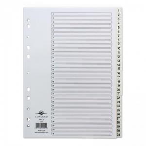 Concord Index 1-31 Polypropylene Multipunched Reinforced Holes 120