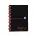 Black n Red Notebook Wirebound 90gsm Ruled and Perforated 140pp A6 Glossy Black Ref 100080448 [Pack 5] 324509