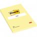 Post-it Notes Large Plain Pad of 100 Sheets 102x152mm Canary Yellow Ref 659 [Pack 6] 32484X