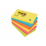 Post-it Colour Notes Pad of 100 Sheets 76x127mm Energetic Palette Rainbow Colours Ref 655TFEN [Pack 6] 324882