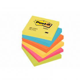 Post-it Colour Notes Pad of 100 Sheets 76x76mm Energetic Palette Rainbow Colours Ref 654TFEN Pack of 6 324939