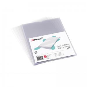 Rexel Clear Card Holder Nyrex Open on Short Edge A4 Ref 12081 Pack 25