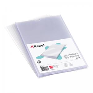 Rexel Clear Card Holder Nyrex Open on Short Edge A5 Ref 12060 Pack 25