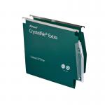 Rexel Crystalfile Extra Lateral File Polypropylene 15mm V-base A4 Green Ref 70637 [Pack 25] 326558