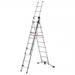 Combi Ladder 3 Section Capacity 150kg Rungs 2x9 and 1x8 for H6.7m 21.7kg Aluminium