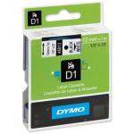 Dymo D1 Tape for Electronic Labelmakers 12mmx7m Black on White Ref 45013 S0720530 330395