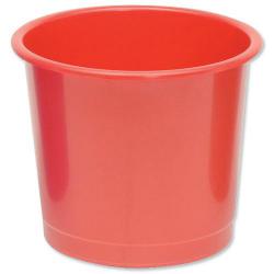 Cheap Stationery Supply of 5 Star Office Waste Bin Polypropylene 14 Litre Capacity 304x254mm Red 330887 Office Statationery
