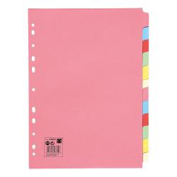 Cheap Stationery Supply of 5 Star Office Subject Dividers 12-Part Recycled Card Multipunched 155gsm A4 Assorted 330925 Office Statationery