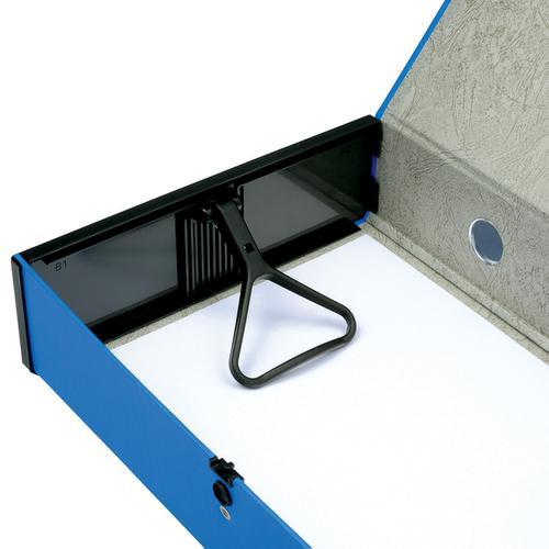 5 Star  Box File Lock Spring with Ring Pull and Catch 70mm  Foolscap Blue PK 5