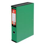 5 Star Office Box File 75mm Spine Lock Spring Foolscap Green [Pack 5] 332853