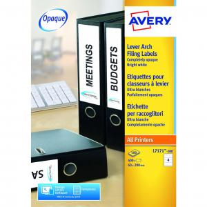 Avery Filing Labels Laser Lever Arch 4 per Sheet 200x60mm Ref