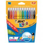 Bic Kids Couleur Felt Tip Pens Washable Water-based Ink Medium Tip Wallet Asstd Cols Ref 920293 [Pack 12] 343852