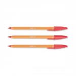 Bic Orange Ball Pen Fine 0.8mm Tip 0.3mm Line Red Ref 1199110112 [Pack 20] 350081