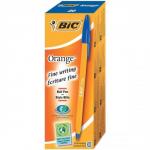 Bic Orange Ball Pen Fine 0.8mm Tip 0.3mm Line Blue Ref 1199110111 [Pack 20] 35009X