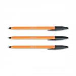 Bic Orange Ball Pen Fine 0.8mm Tip 0.3 mm Line Black Ref 1199110114 [Pack 20] 350103