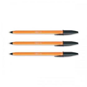 Bic Orange Ball Pen Fine 0.8mm Tip 0.3 mm Line Black Ref 1199110114 Pack of 20 350103