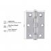 Securit Chrome Polished Butt Hinges 75mm(3”) S4302 351809