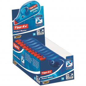Tipp-Ex Pocket Mouse Correction Tape Roller Disposable 4.2mmx10m Ref 8207891 Pack of 10 354431