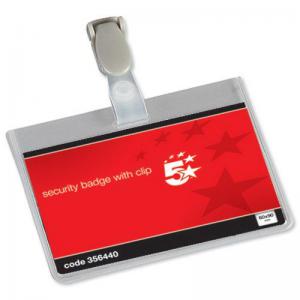 Office Name Badges Security Landscape with Plastic Clip 60x90mm Pack