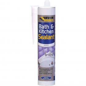 Everbuild Bath and Kitchen Acrylic Sealant – Anti Mould Formulation – White – 290ml cartridge 359182