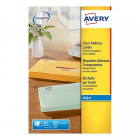 Avery Addressing Labels InkJet 21 per Sheet 63.5x38.1mm Clear Ref J8560-25 525 Labels 359307