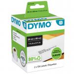 Dymo Labelwriter Labels Standard Address 28x89mm White Ref 99010 S0722370 [Pack 2x130] 362285