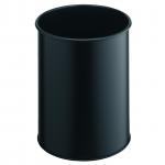 Durable Bin Round Metal 15 Litre Capacity 260x315mm Black Ref 3301/01 362739