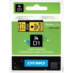 Dymo D1 Tape for Electronic Labelmakers 19mmx7m Black on Yellow Ref 4580845808 S0720880 362745