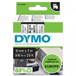 Dymo D1 Tape for Electronic Labelmakers 9mmx7m Black on White Ref 40913 S0720680 362770