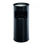 Durable Ashtray Waste Bin with 1.5 Kilos of Silver Sand 17 Litres with 2 Litre Ashtray Black Ref 3330/01 362879