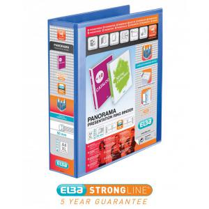 Elba Panorama Presentation Ring Binder PP 4 D-Ring 50mm Capacity A4