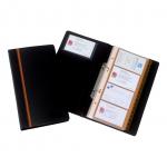 Rexel Business Card Book Professional Ring Binder with A-Z Index Capacity 128 Cards Ref 2101131 378258