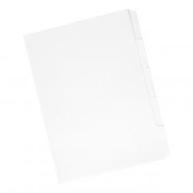 Concord Reverse Collated Subject Dividers 5-Part Unpunched 150gsm A4 White Ref 77301 Pack of 50 379083