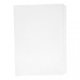Concord Reverse Collated Subject Dividers 10-Part Unpunched 150gsm A4 White Ref 7501 [Pack 25] 379091