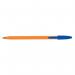 Bic Orange Ball Pen Fine 0.8mm Tip 0.3mm Line Blue Ref 1199110111 [Pack 20] 380120