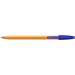 Bic Orange Ball Pen Fine 0.8mm Tip 0.3mm Line Blue Ref 1199110111 [Pack 20] 380120