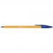 Bic Orange Ball Pen Fine 0.8mm Tip 0.3mm Line Blue Ref 1199110111 [Pack 20] 380120