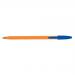 Bic Orange Ball Pen Fine 0.8mm Tip 0.3mm Line Blue Ref 1199110111 [Pack 20] 380120