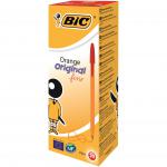 Bic Orange Ball Pen Fine 0.8mm Tip 0.3mm Line Red Ref 1199110112 [Pack 20] 380130