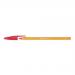 Bic Orange Ball Pen Fine 0.8mm Tip 0.3mm Line Red Ref 1199110112 [Pack 20] 380130