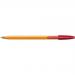 Bic Orange Ball Pen Fine 0.8mm Tip 0.3mm Line Red Ref 1199110112 [Pack 20] 380130